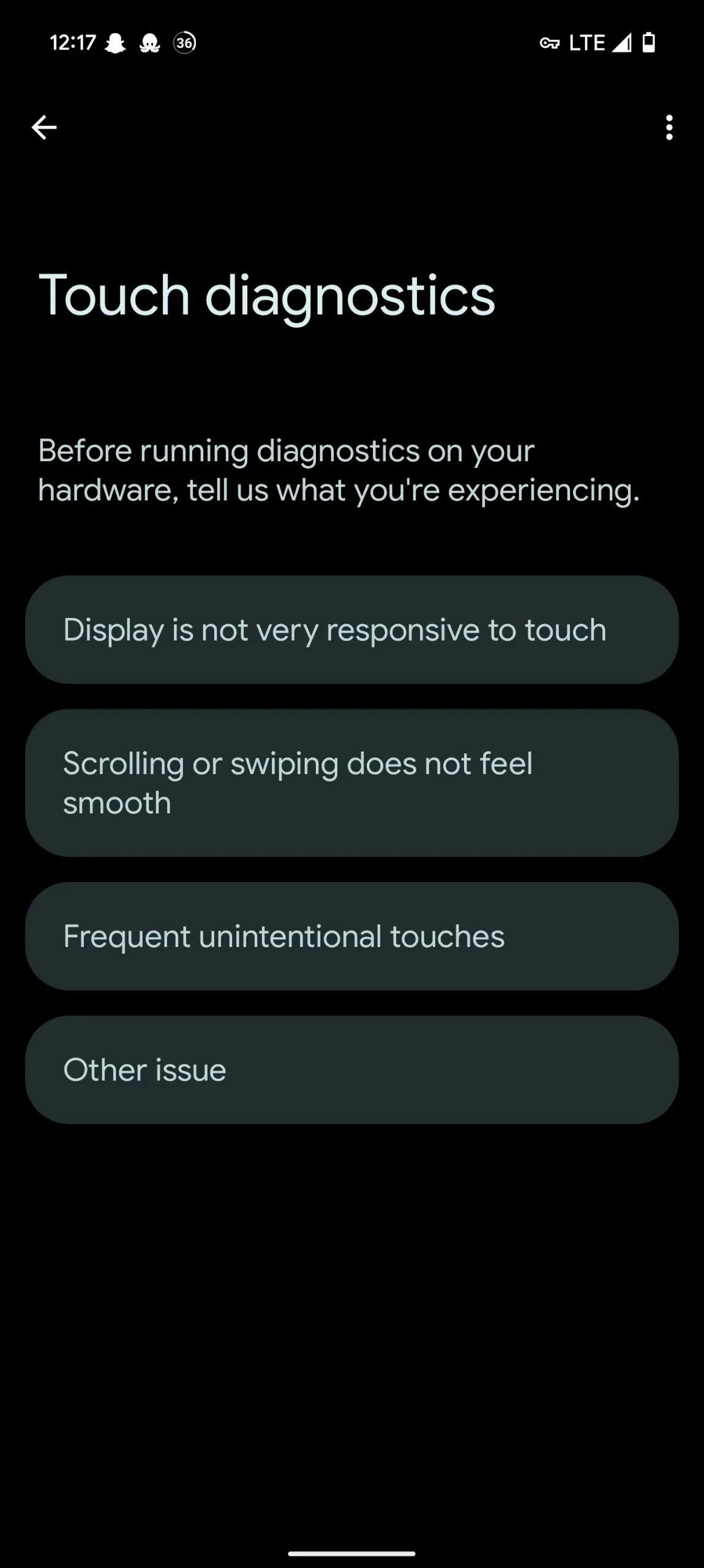 Touch Diagnostics Pixel 9