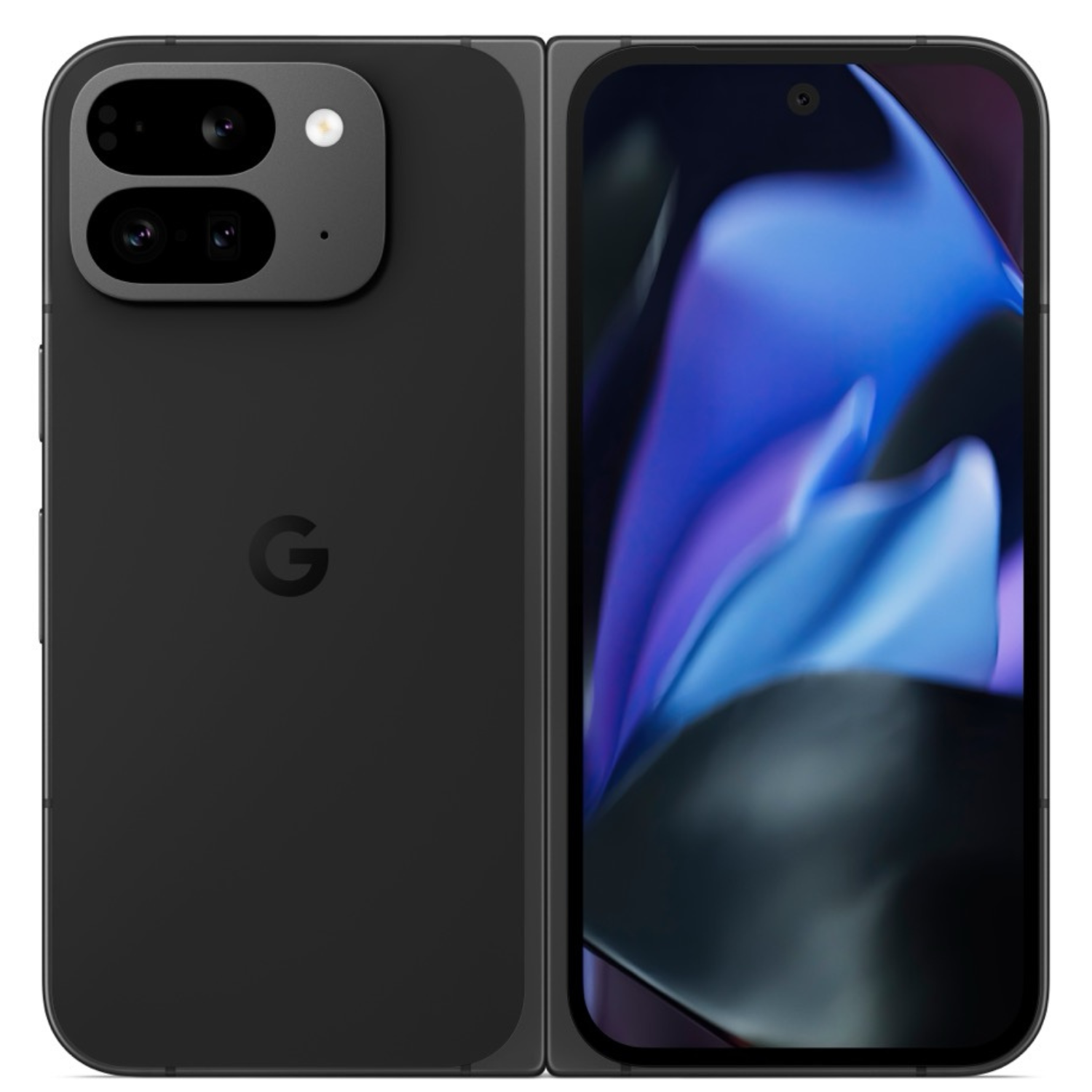 Render of the Google Pixel 9 Pro Fold in Obsidian against a white background.