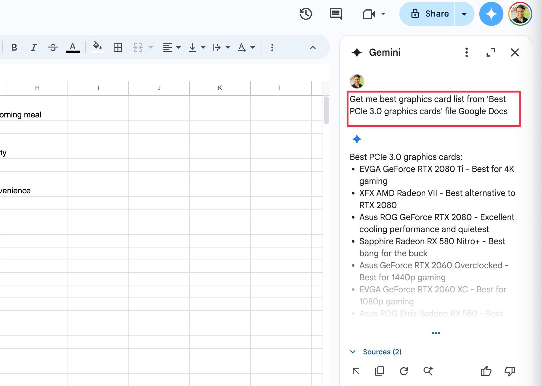 Get information from Google Drive files using Gemini