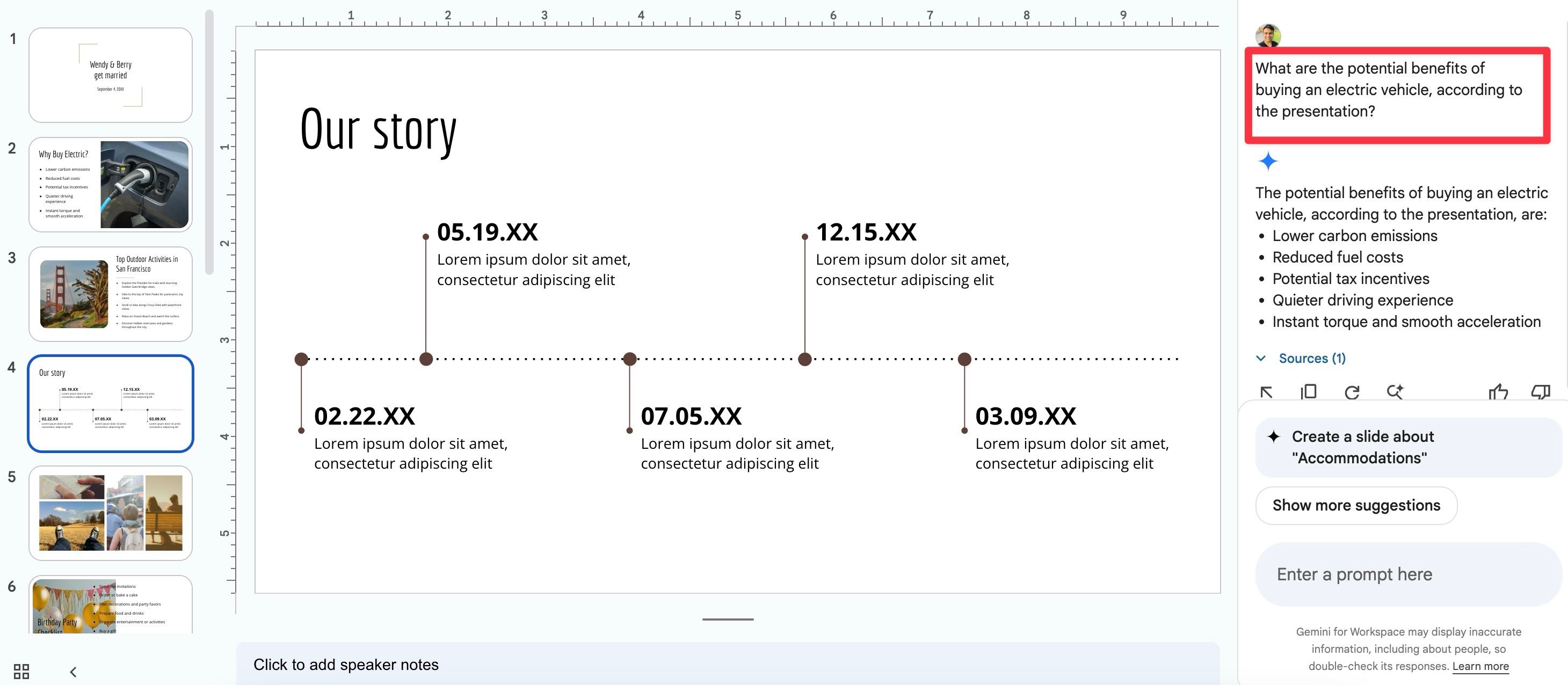 How to create a timeline using Gemini AI in Google Sheets