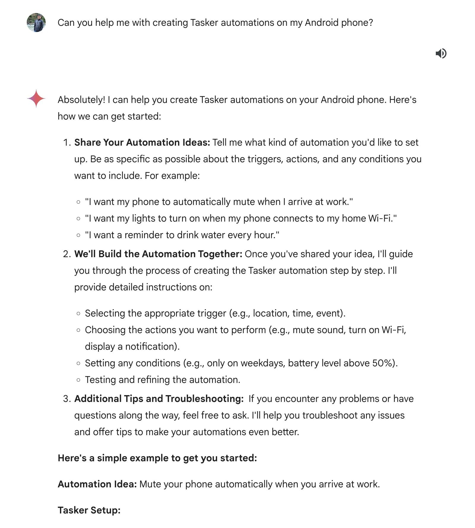 Using Gemini to create Tasker automations