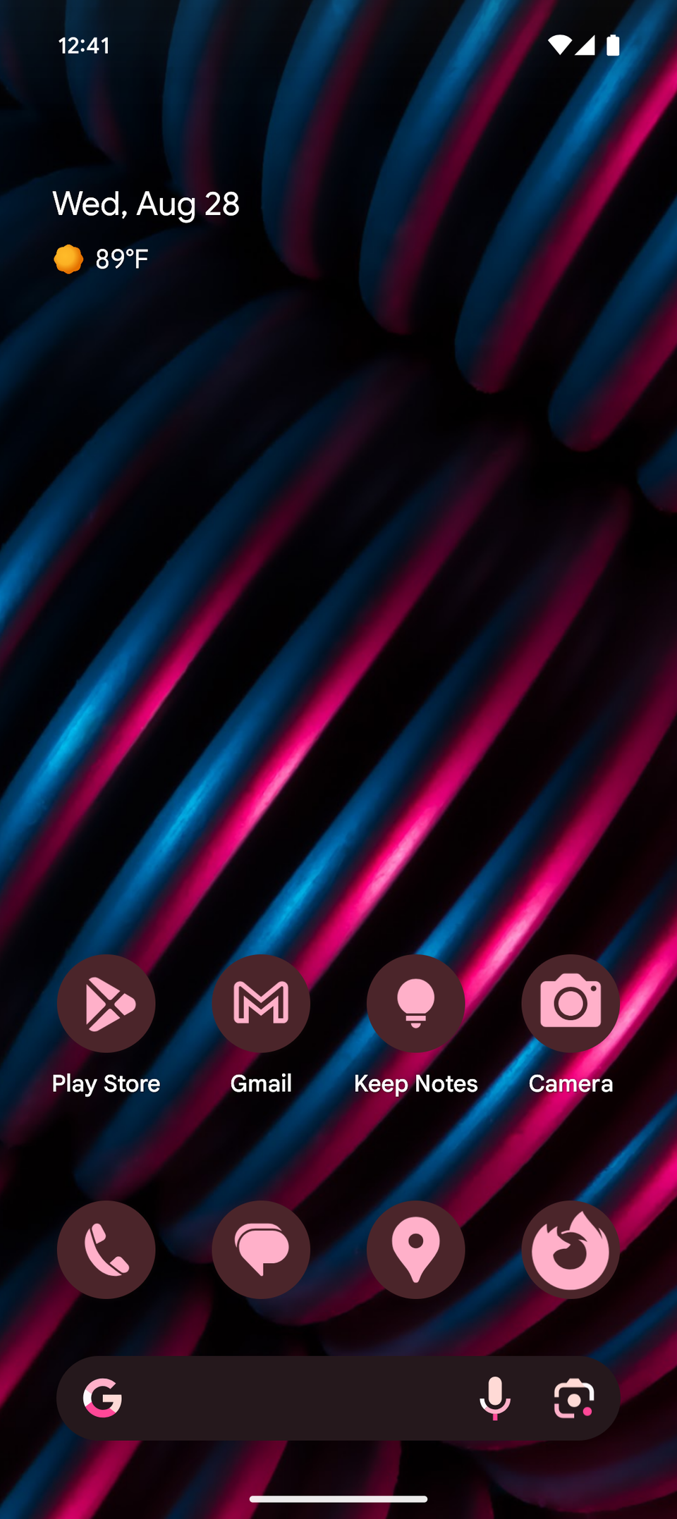 Wallpaper screenshot showing my favorite wallpaper, it's blue and pink