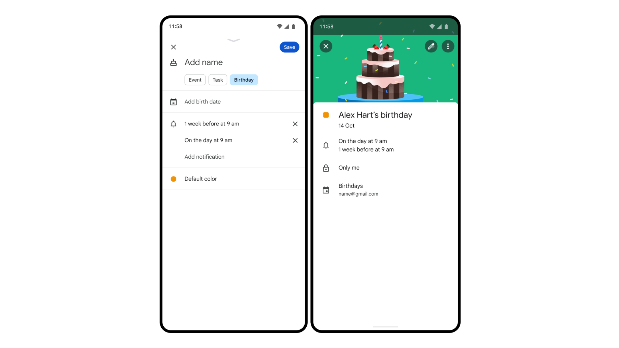 Create birthdays in Google Calendar