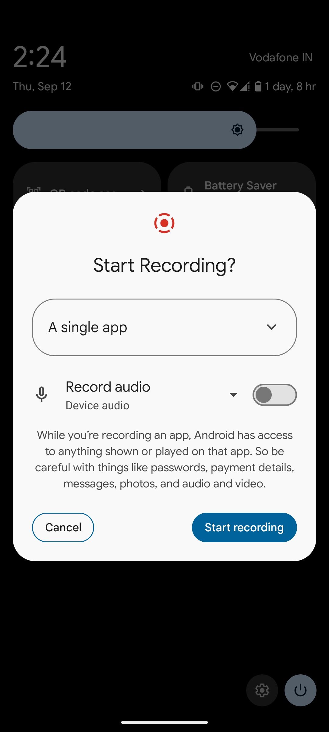 screen recording for a single app