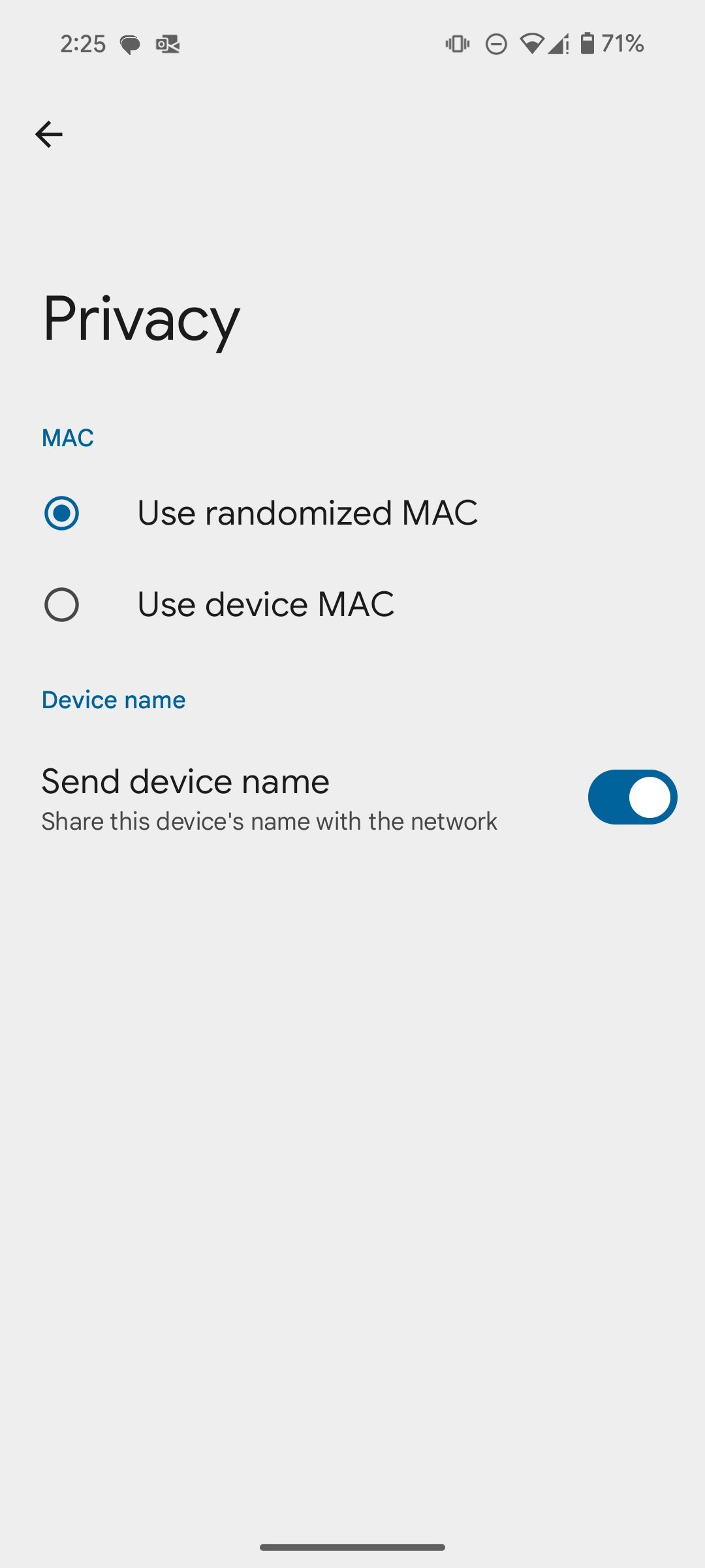 Wi-Fi Security settings on Android