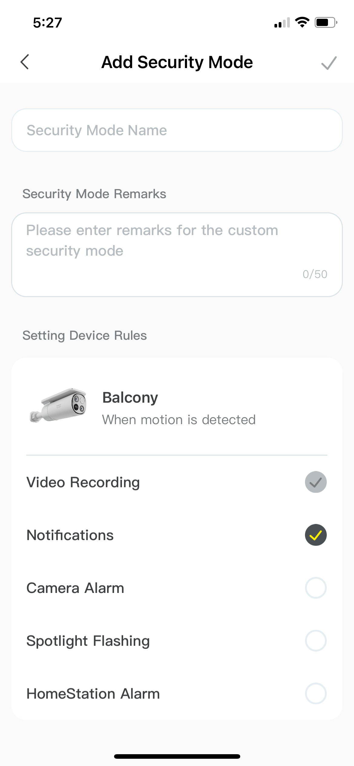 System settings in the Baseus application