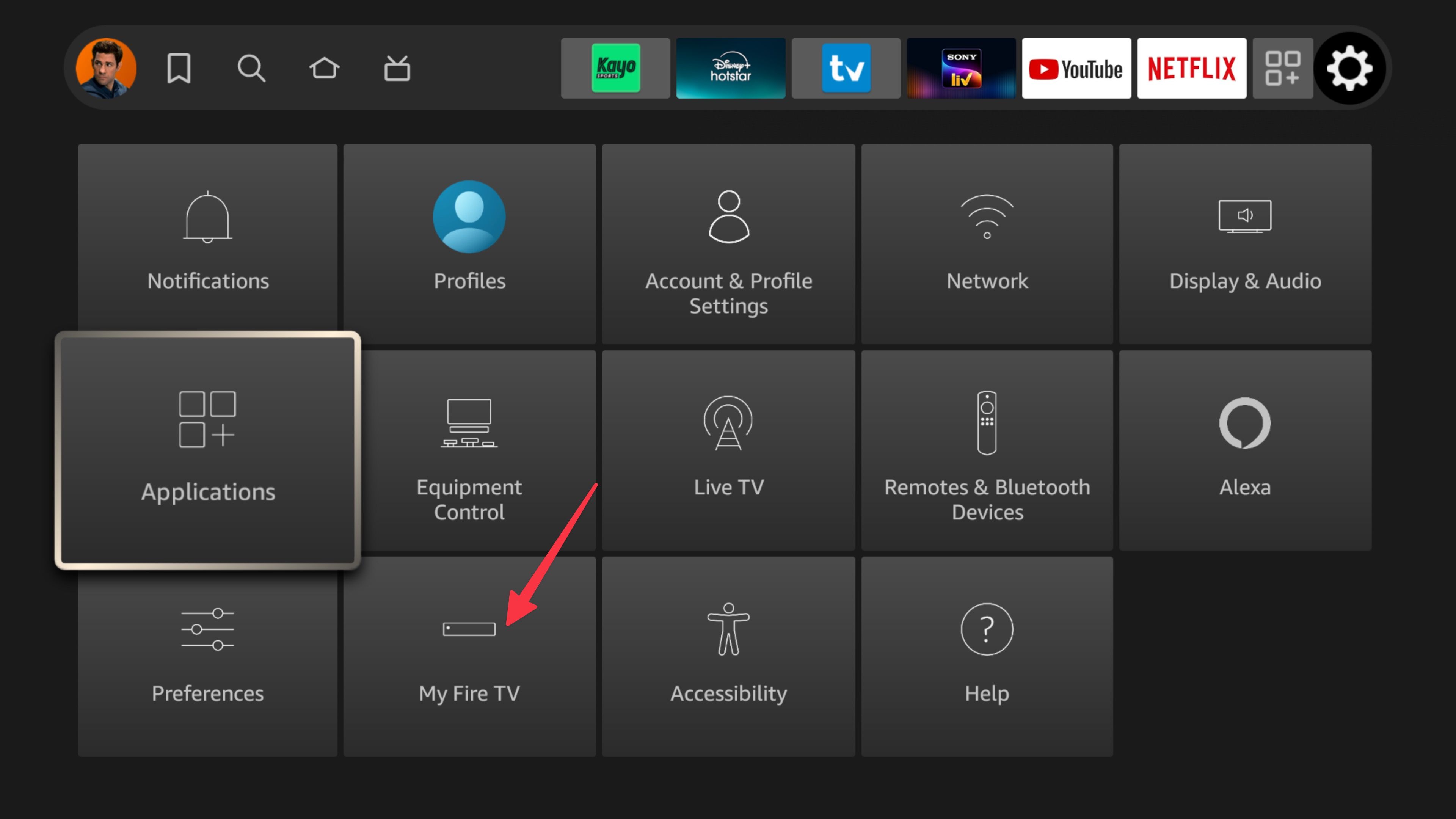 open My Fire TV menu