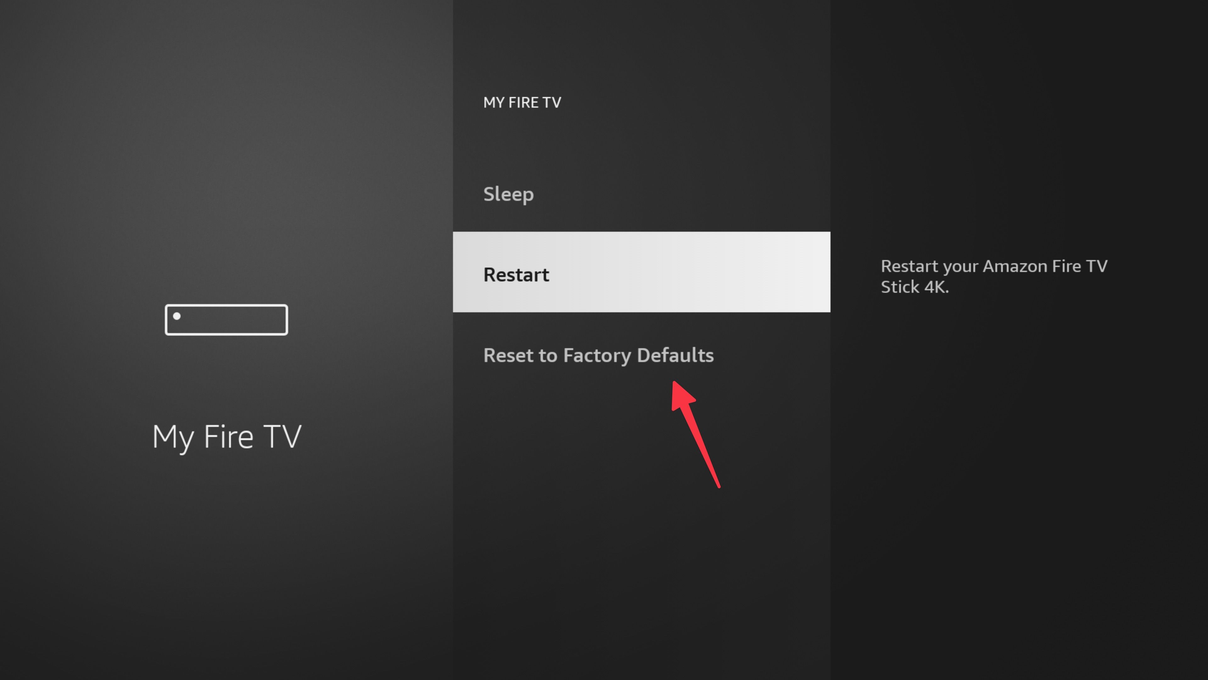 factory reset Fire TV