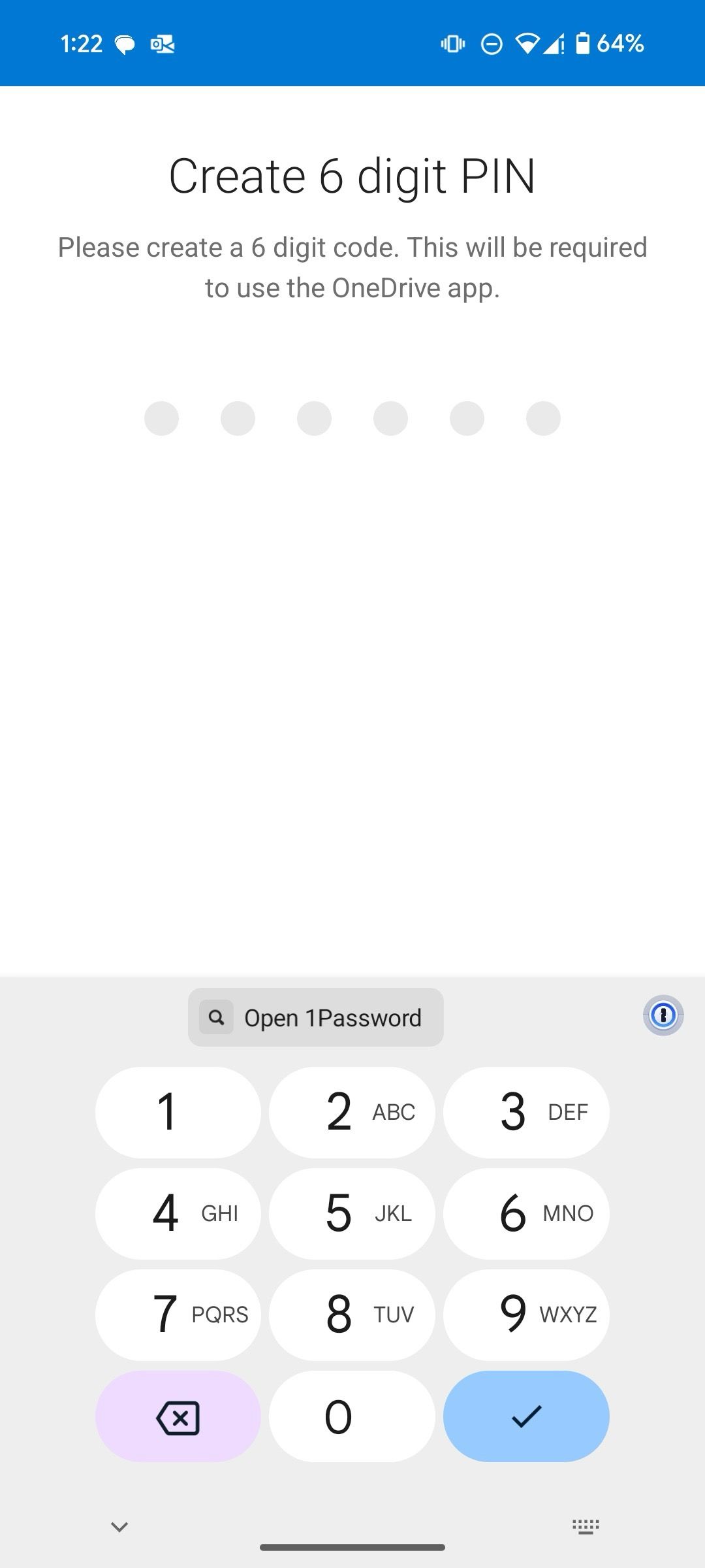 lock OneDrive mobile app on Android