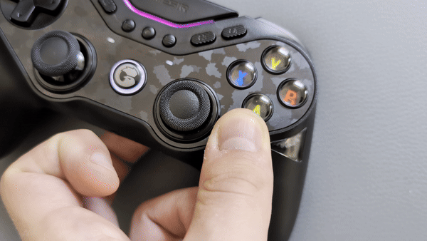 animation of face buttons switching on gamesir tarantula pro