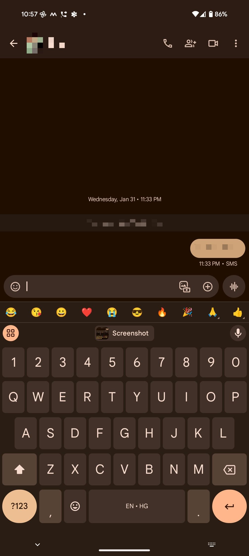Gboard on a Pixel 8 Pro