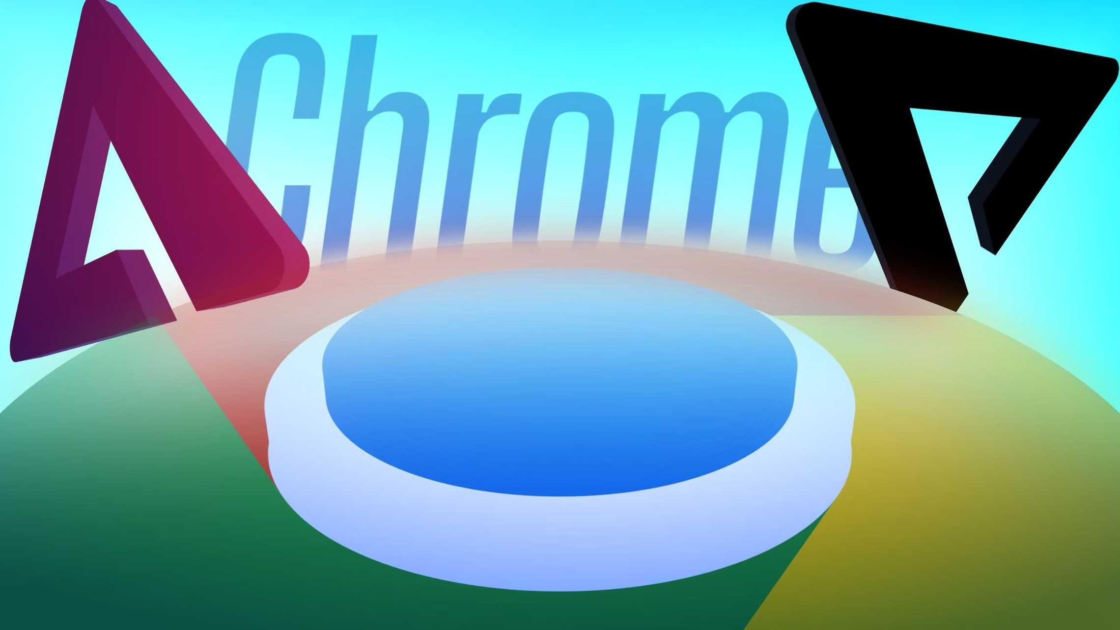 Ilustración del logo de Google Chrome, con las palabras 'Chrome' en segundo plano. En primer plano se ven dos triángulos geométricos, uno en tonos rojos a la izquierda y otro en negro a la derecha, ambos proyectando sombras sobre el logo de Chrome. Ilustración del logo de Google Chrome, con las palabras 'Chrome' en segundo plano. En primer plano se ven dos triángulos geométricos, uno en tonos rojos a la izquierda y otro en negro a la derecha, ambos proyectando sombras sobre el logo de Chrome.
