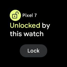 A Watch Unlock notification on a Google Pixel Watch