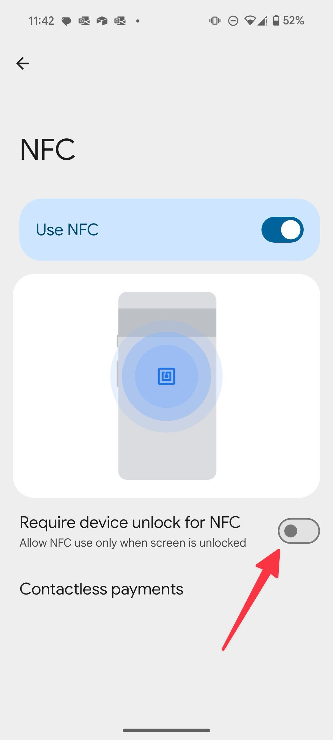 Require device unlock for NFC