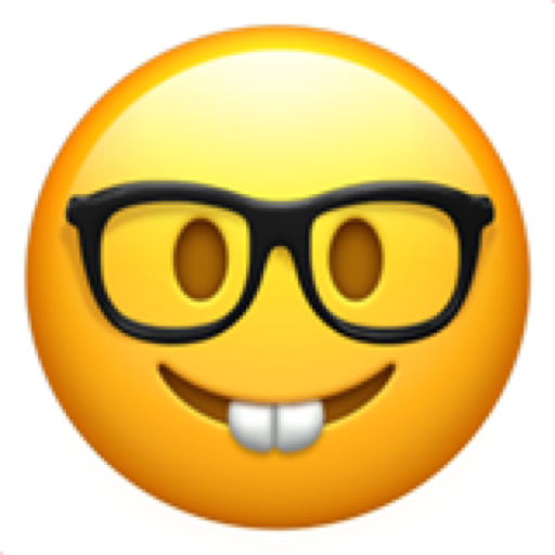 Image of nerd face emoji on iOS