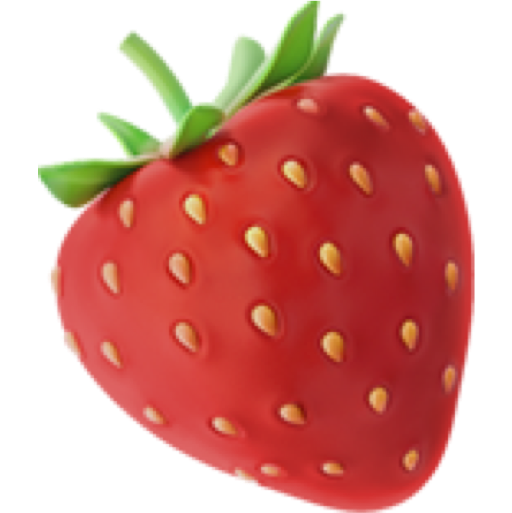 Image of strawberry emoji on iOS