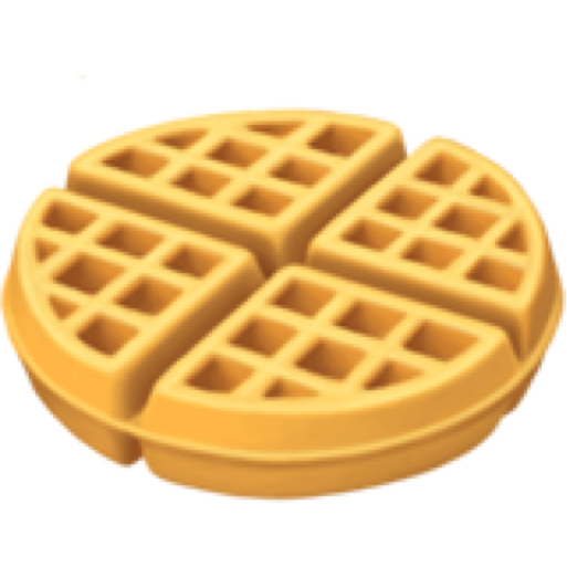 Image of waffle emoji on iOS