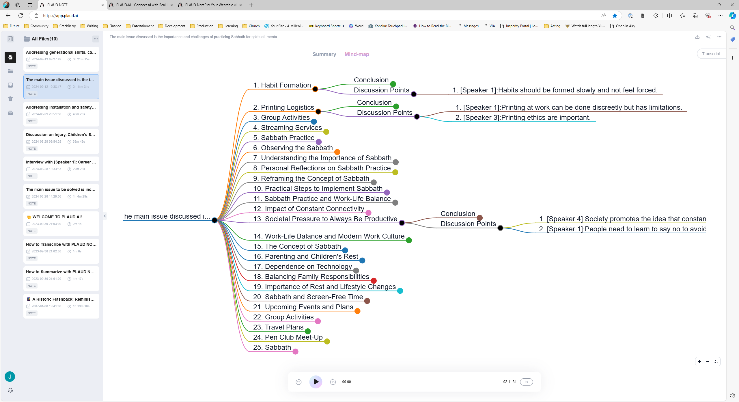 Plaud NotePin Mind Map