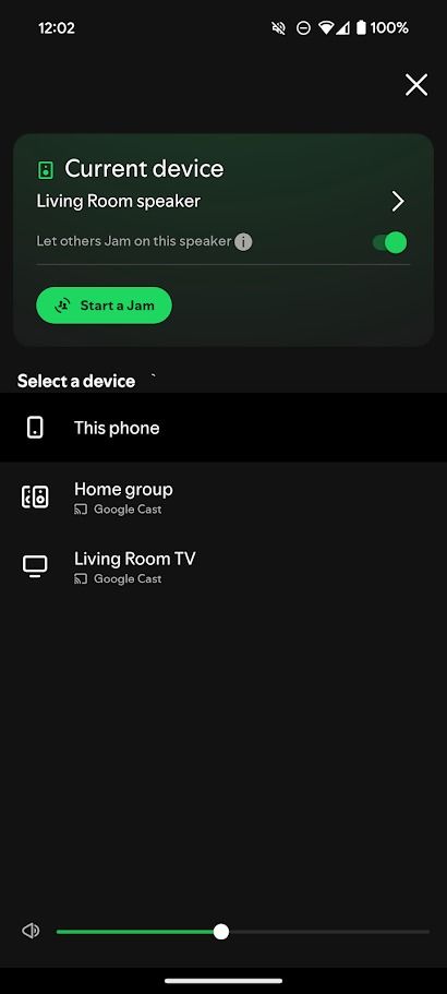 available devices menu on spotify app