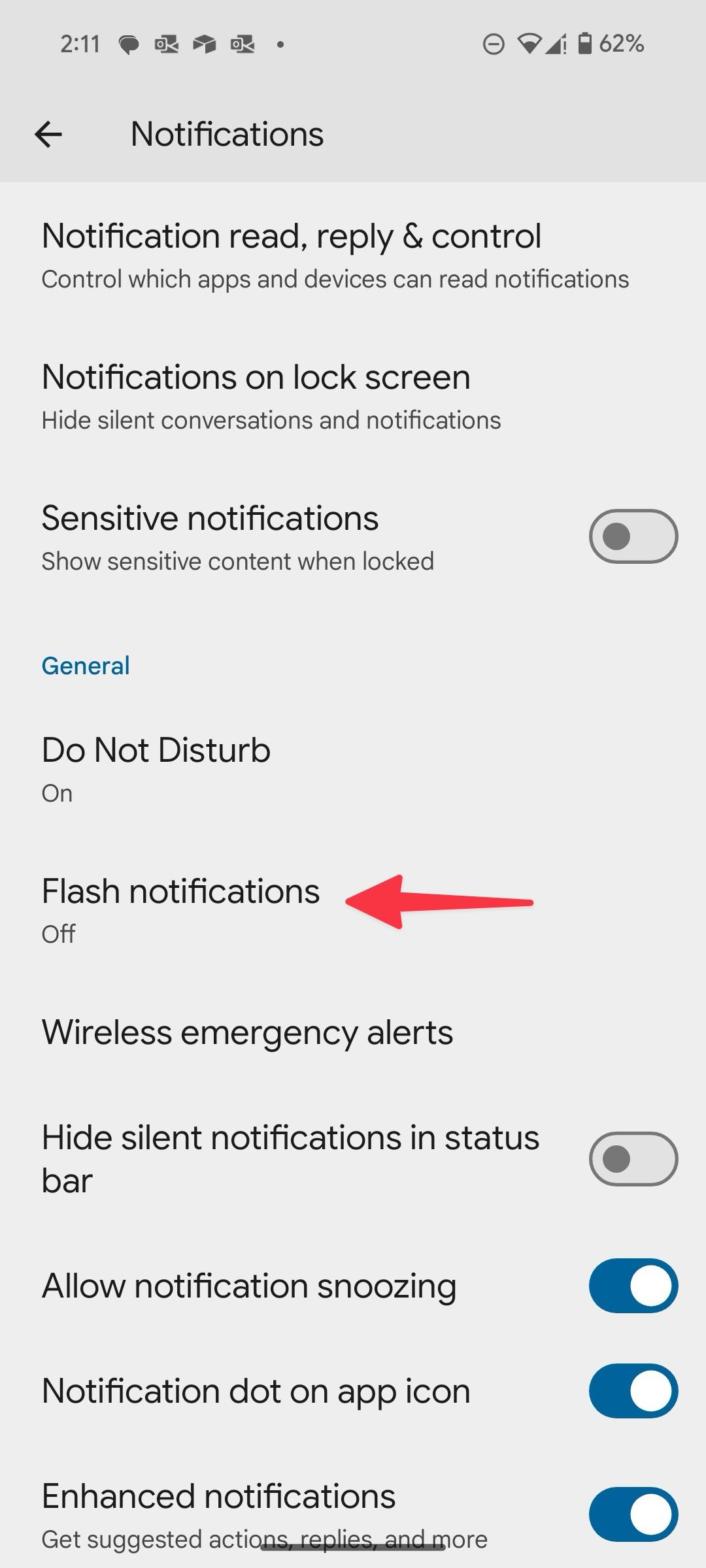 Disable flash notifications