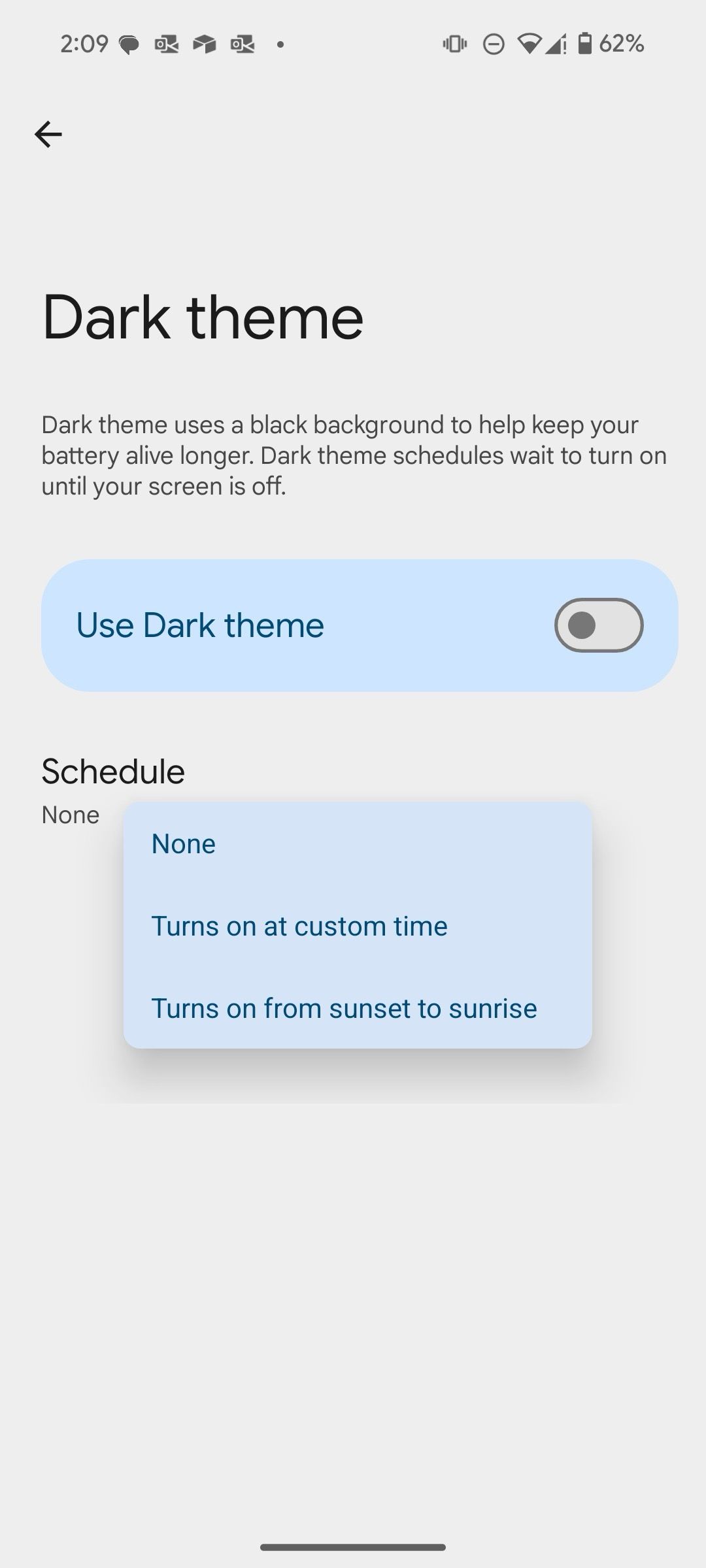 automate dark theme on Pixel 9 Pro Fold