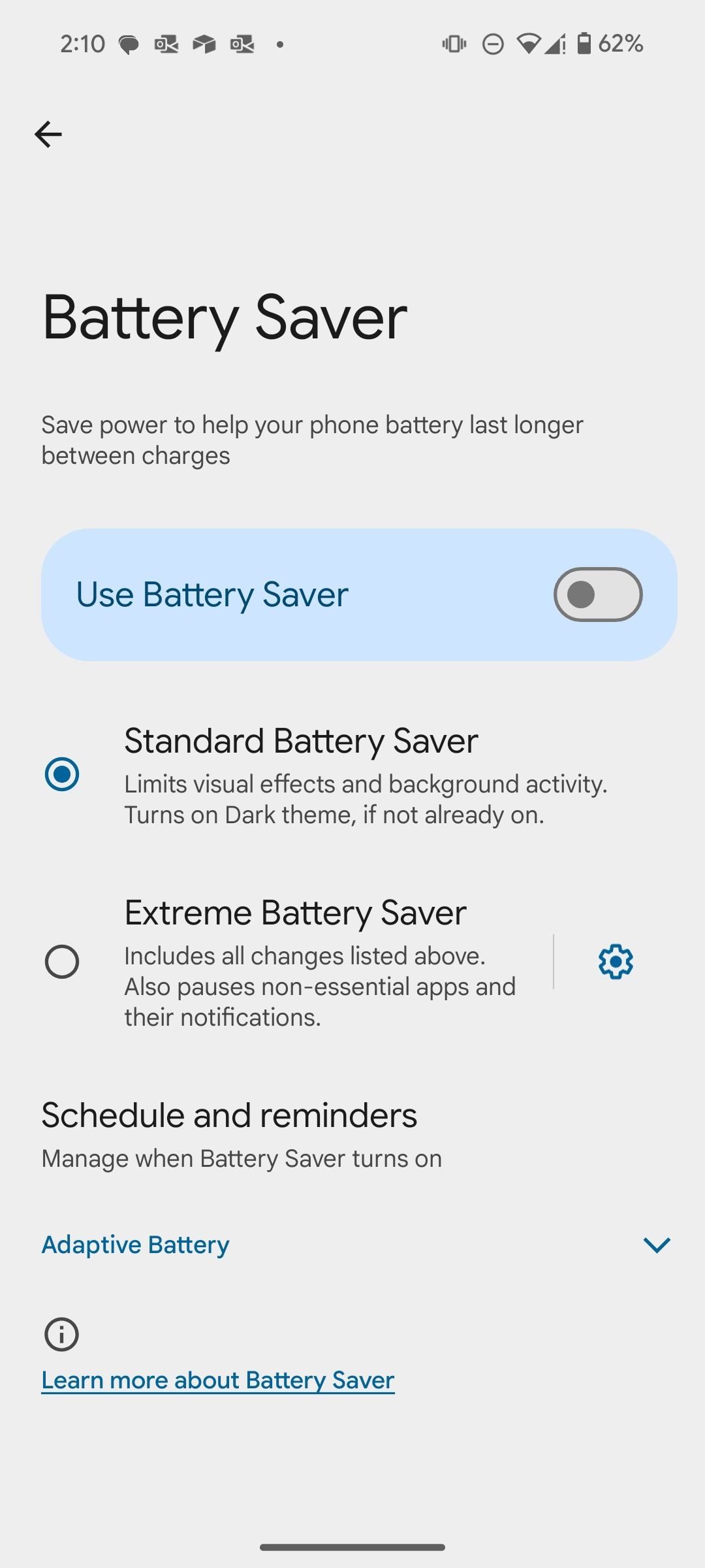 battery saver menu on Pixel 9 Pro Fold