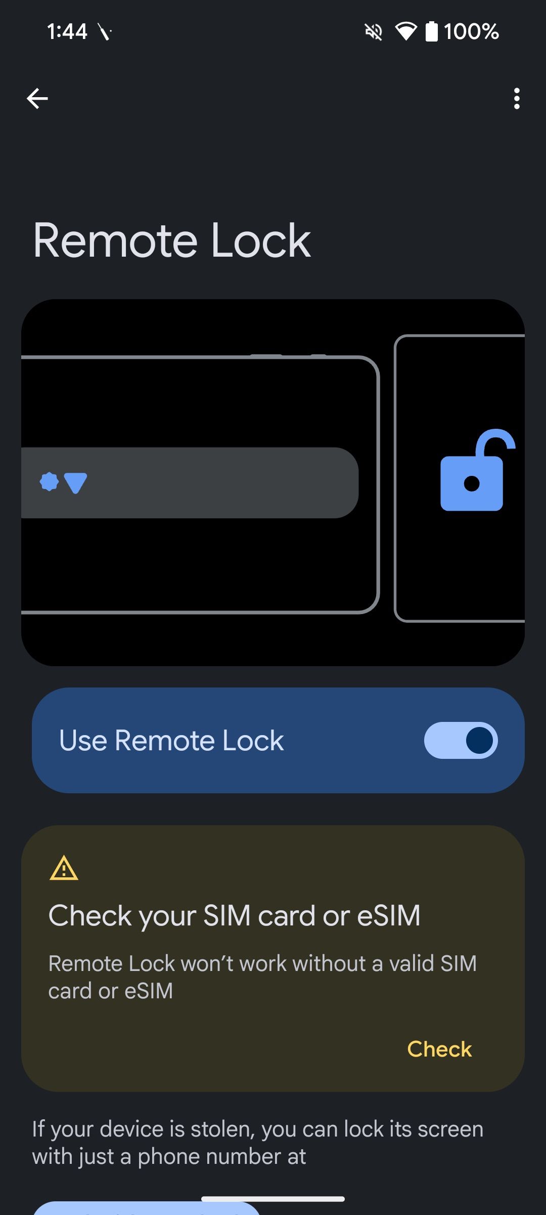 Android 15 remote lock feature