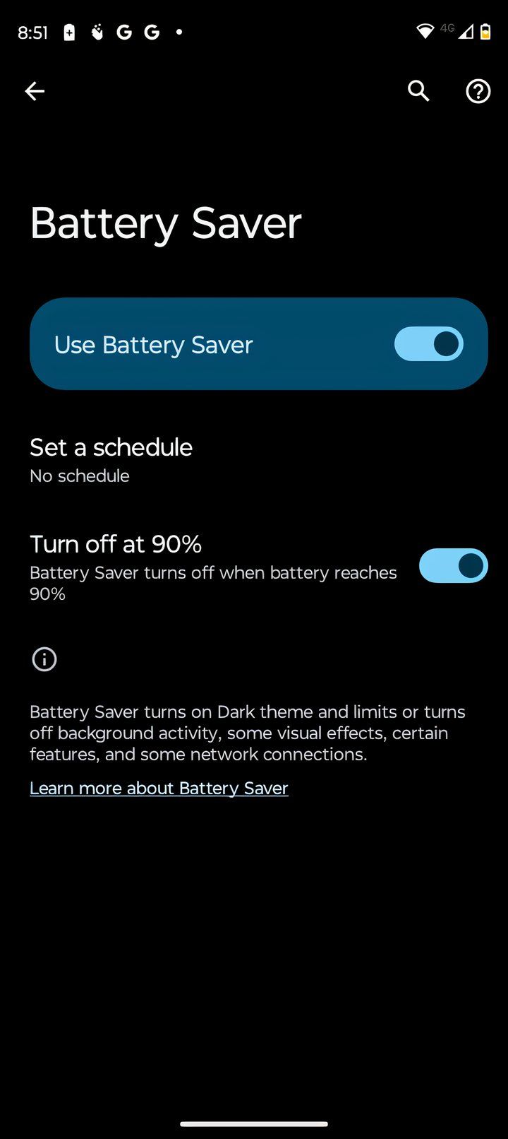 Battery Saver mode on the Moto G Power 5G 2024 