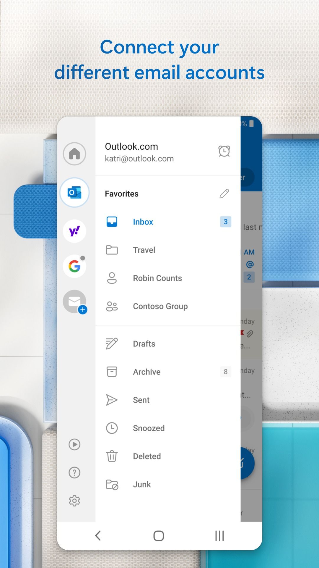 Open the Outlook hamburger menu