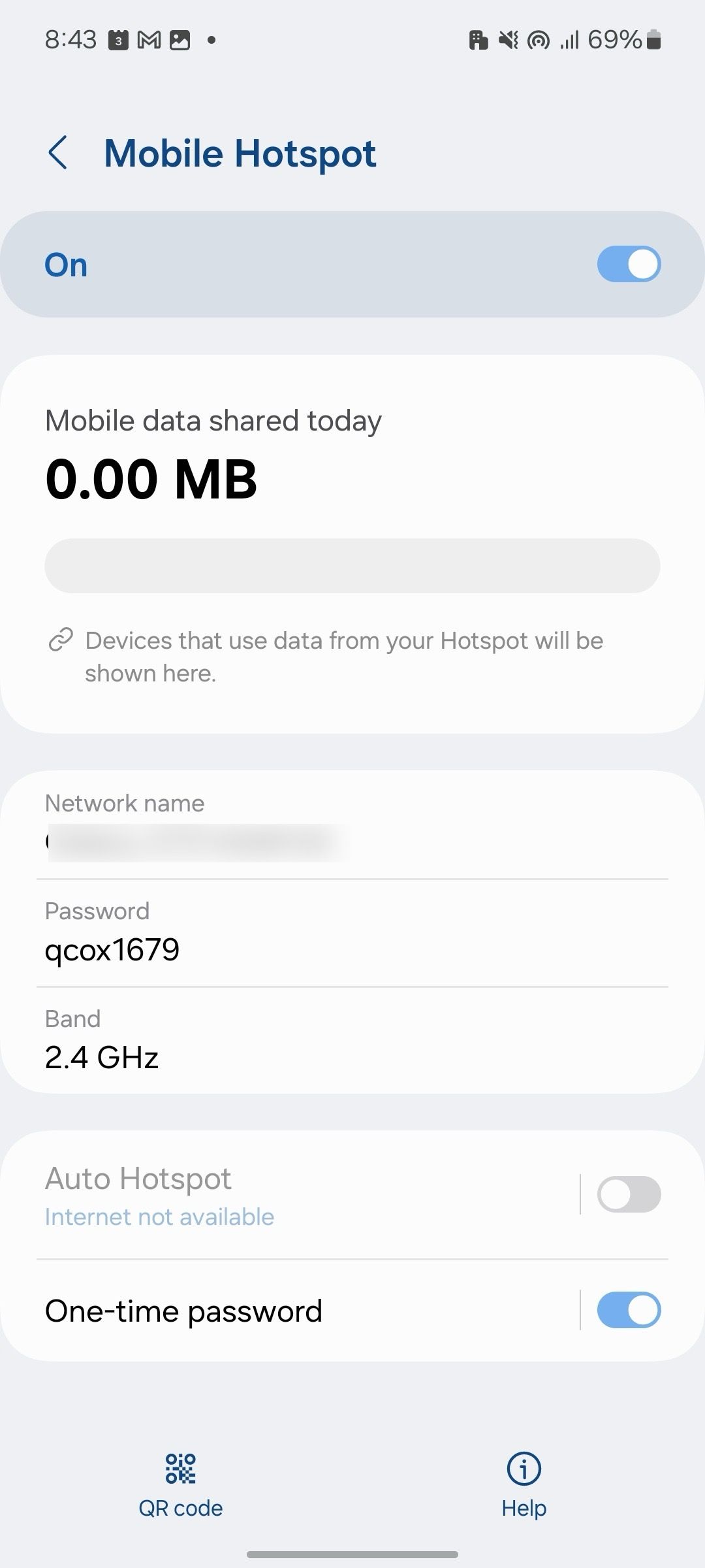 Mobile hotspot menu on Galaxy phones