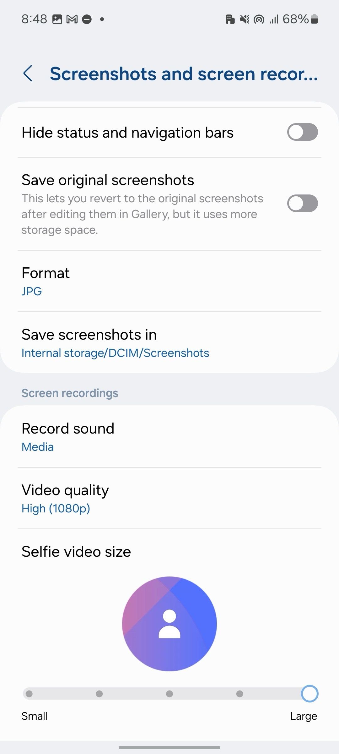 screen capture preferences