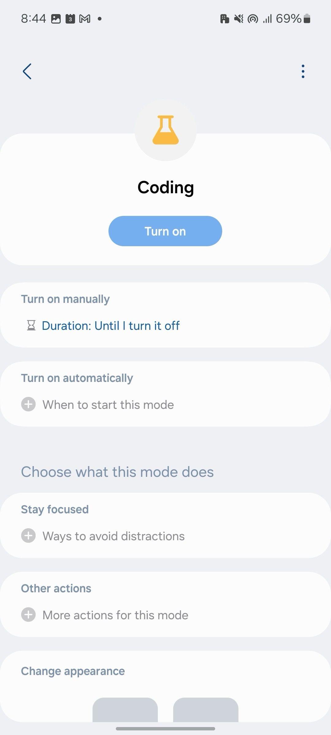 tweak newly created mode menu