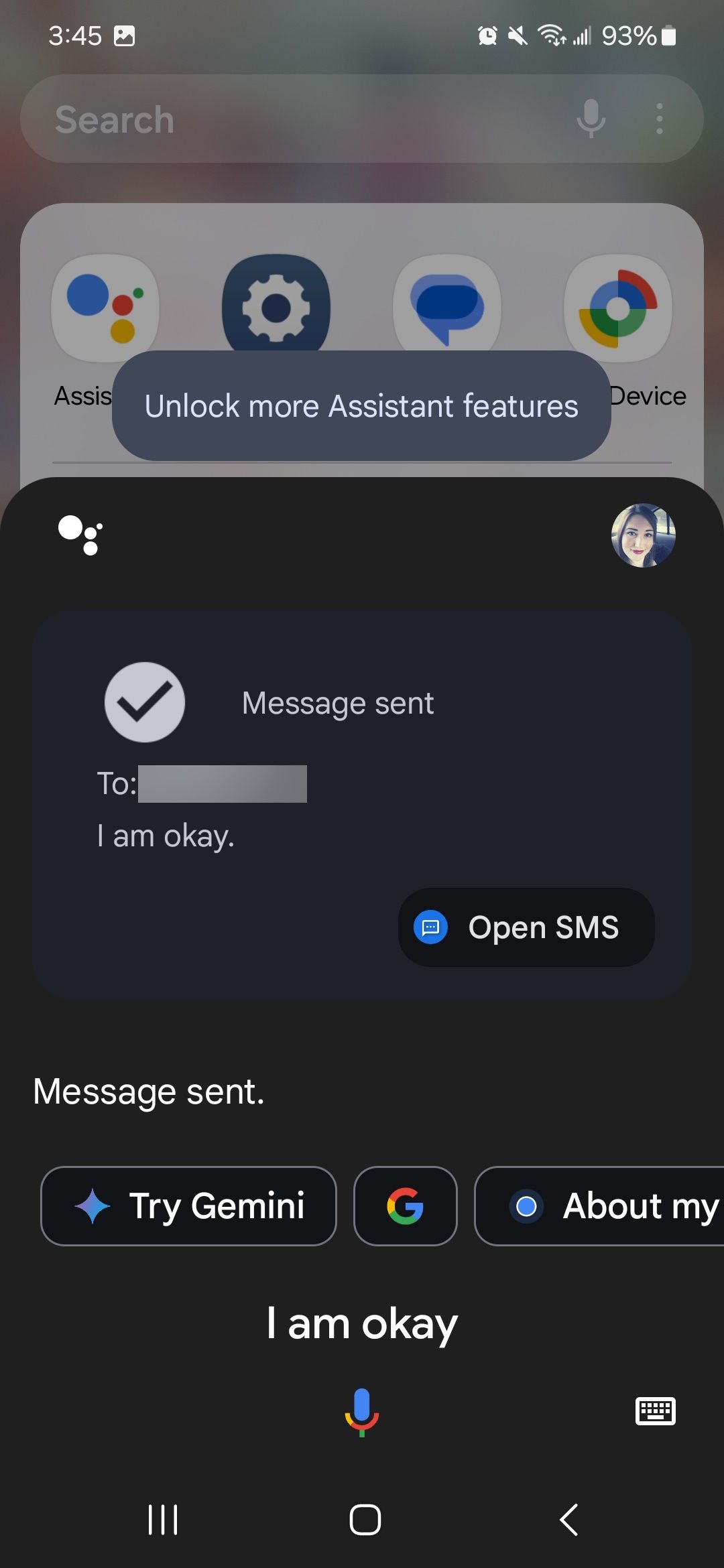 Using Google Assistant to send a message to a contact