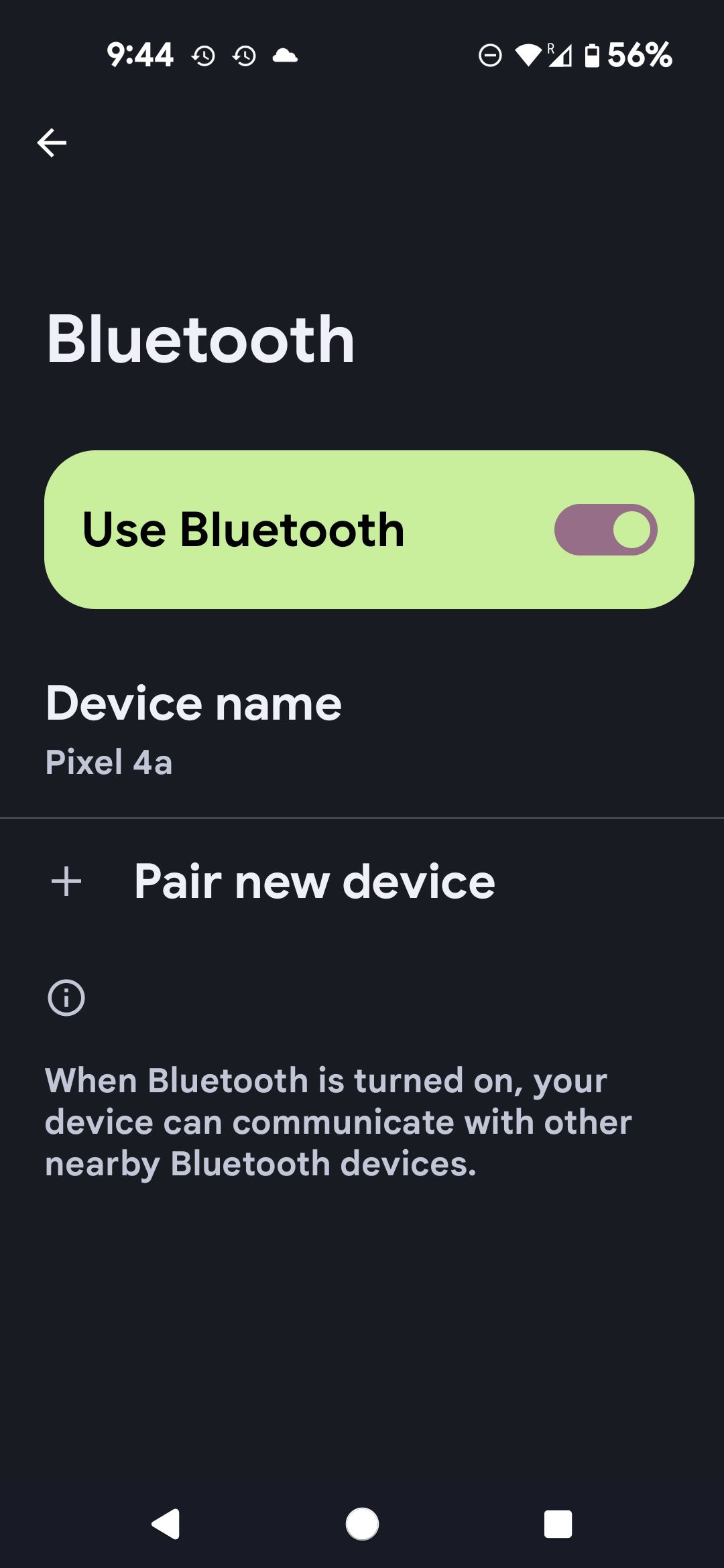 Trình đơn Bluetooth của Google Pixel