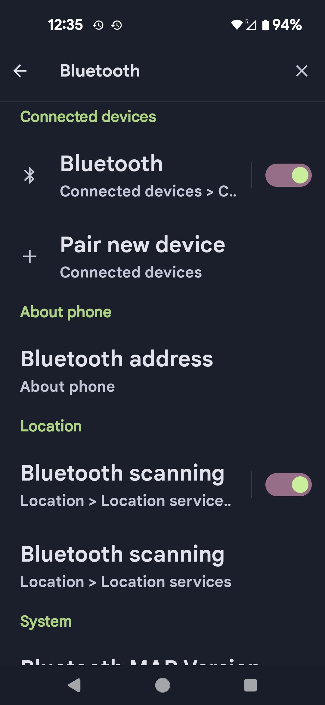 Tìm kiếm Bluetooth của Google Pixel