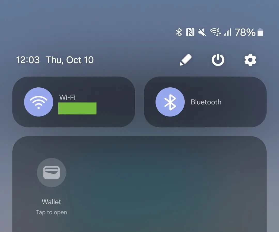 Google Wallet Samsung Quick Settings Tile