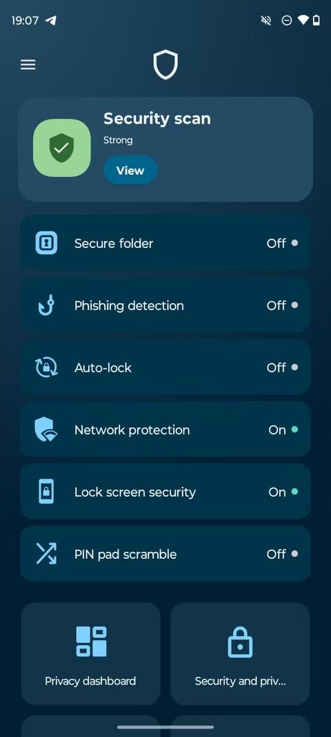 Screenshot showing the Secure folder option on the Moto G Stylus 5G 2024