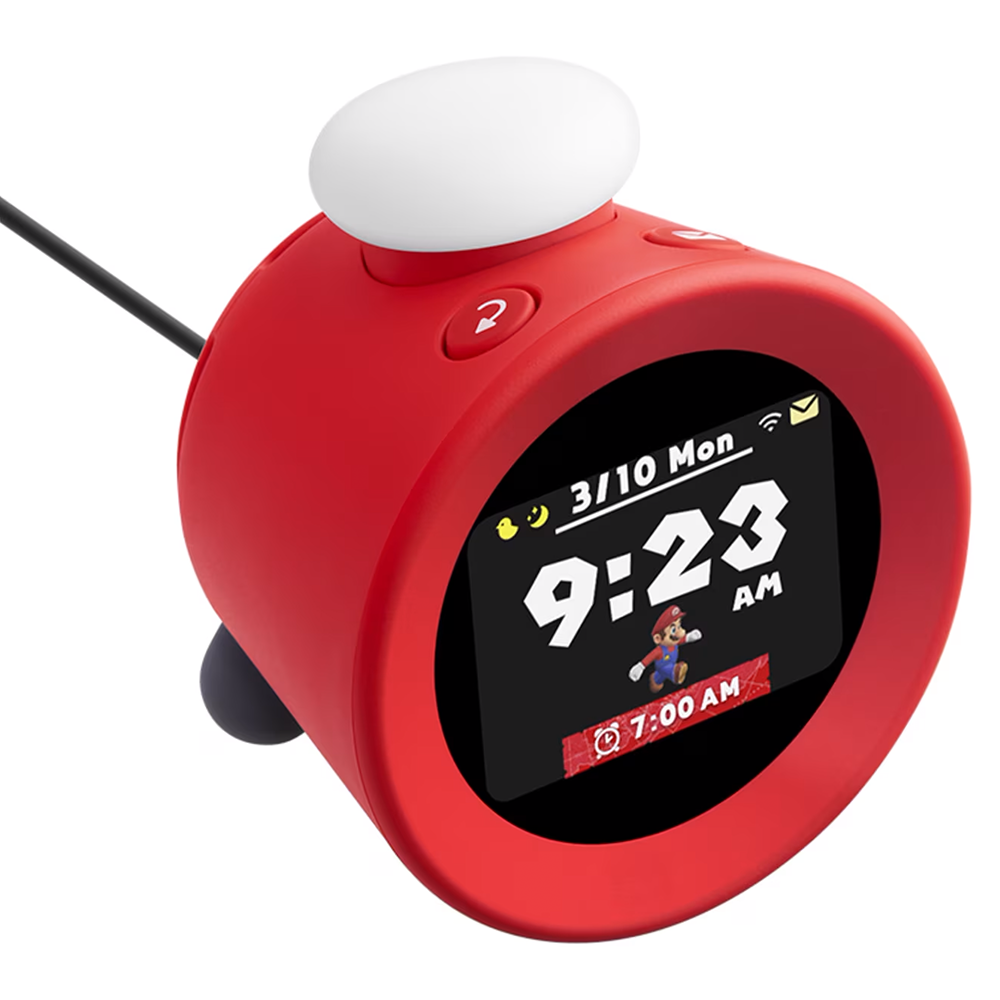Image of the Nintendo Sound Clock Alarmo against a white background.