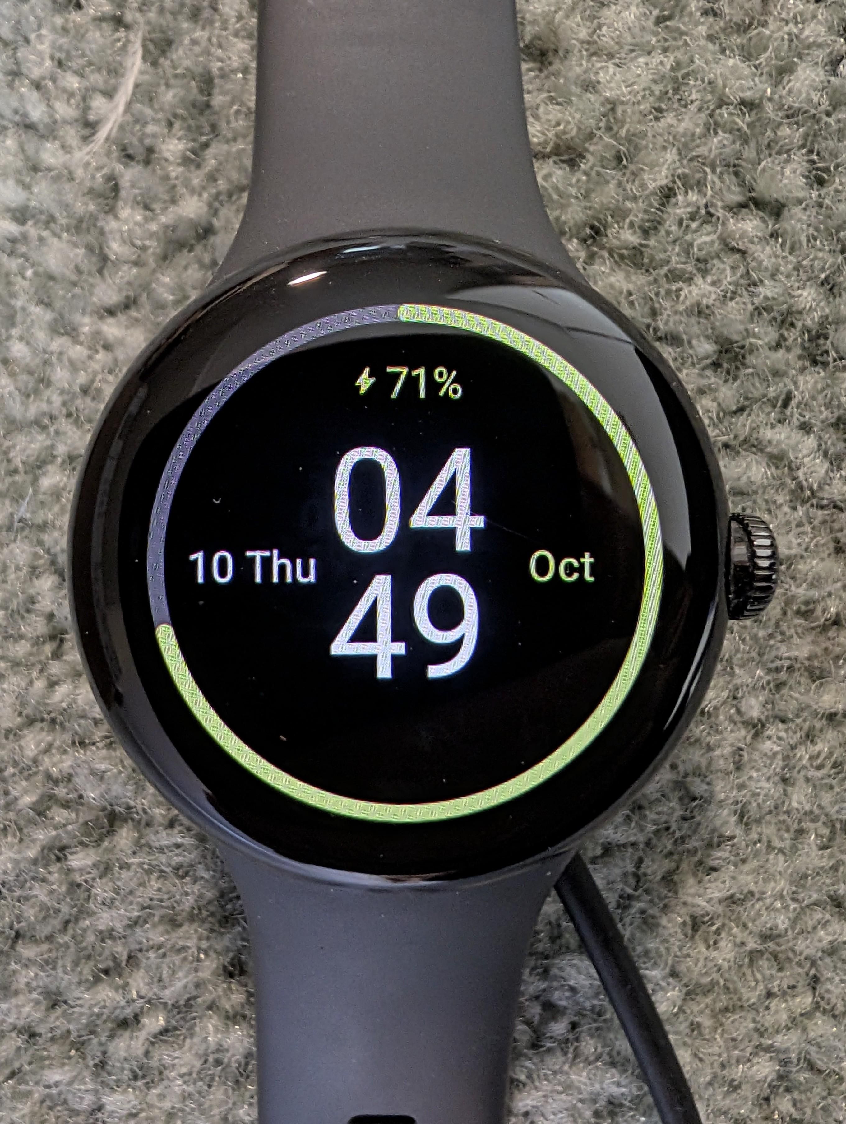 Pixel Watch 3 charging screen on Pixel Watch