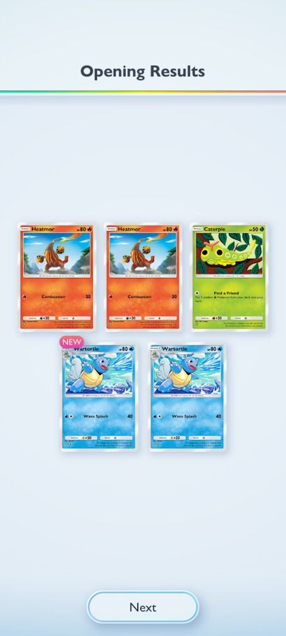 pokemon cards in TCG Pocket game on Android