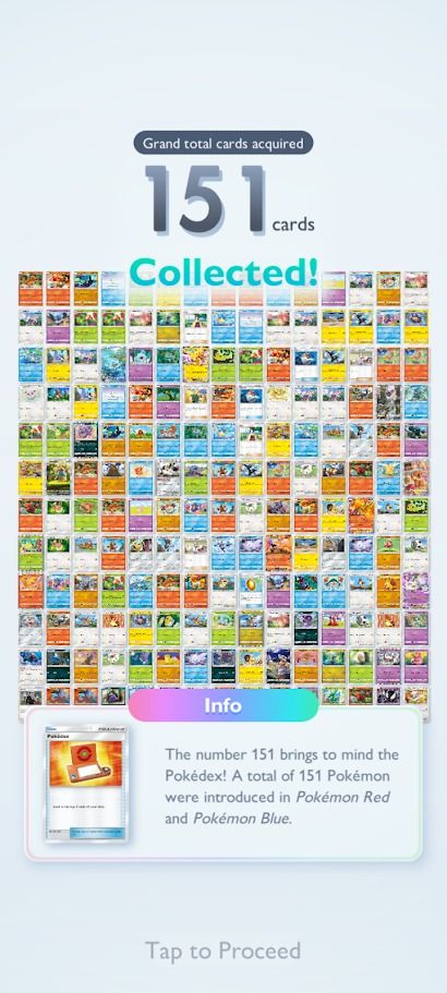 151 pokemon cards arrayed in a grid in TCG Pocket game on Android