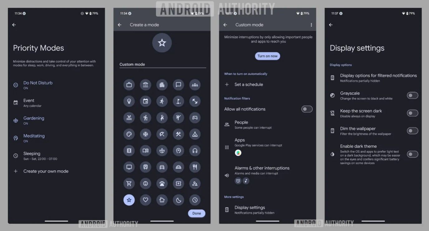 Screenshots of Priority Mode in action.