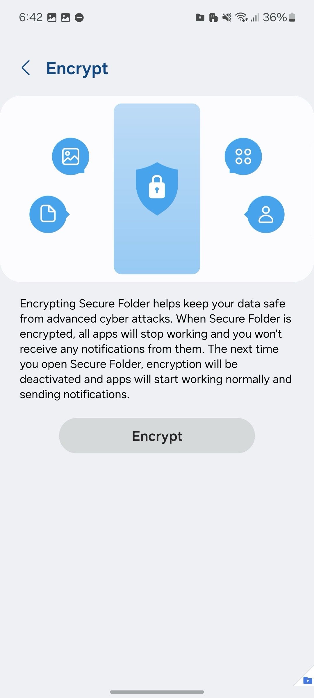 Secure folder encryption