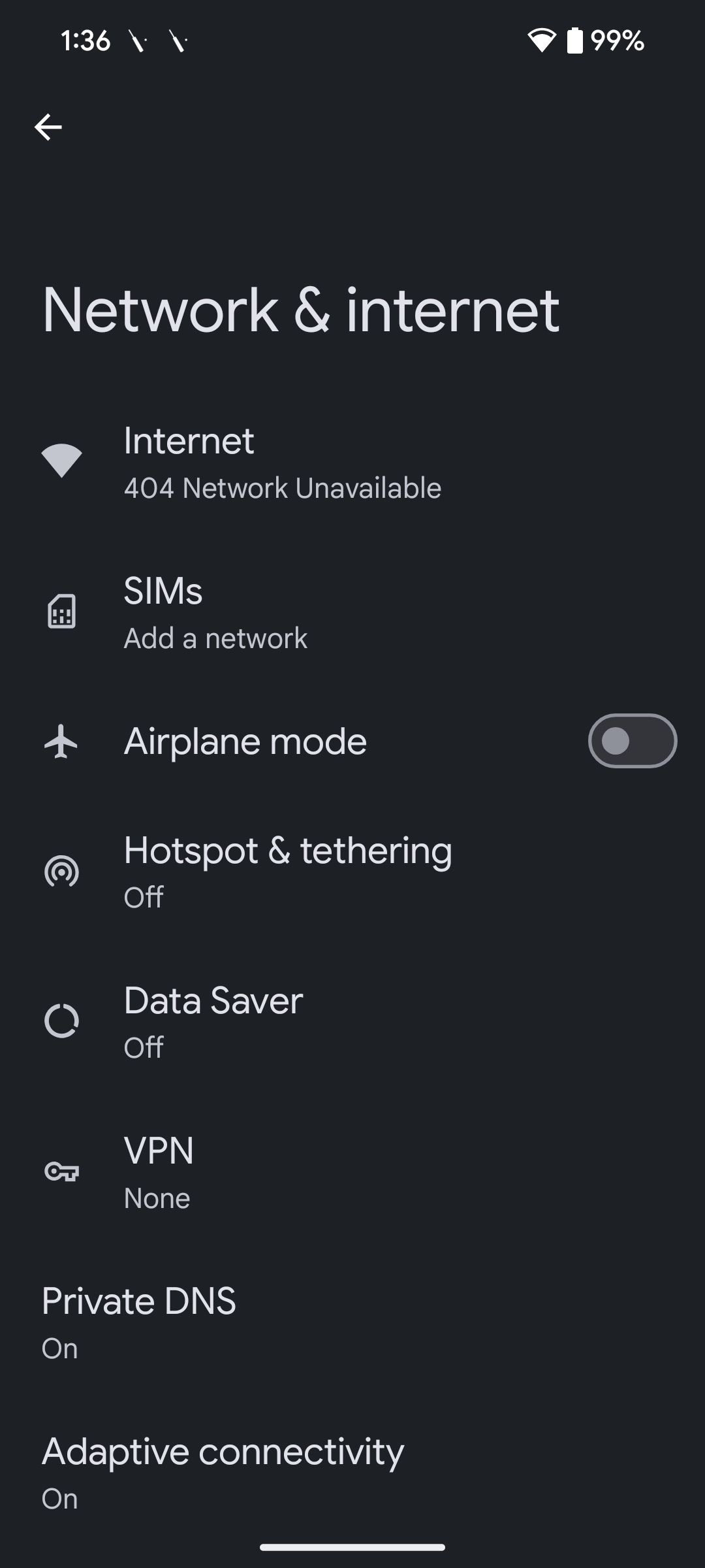 Android 15 Internet Settings Menu