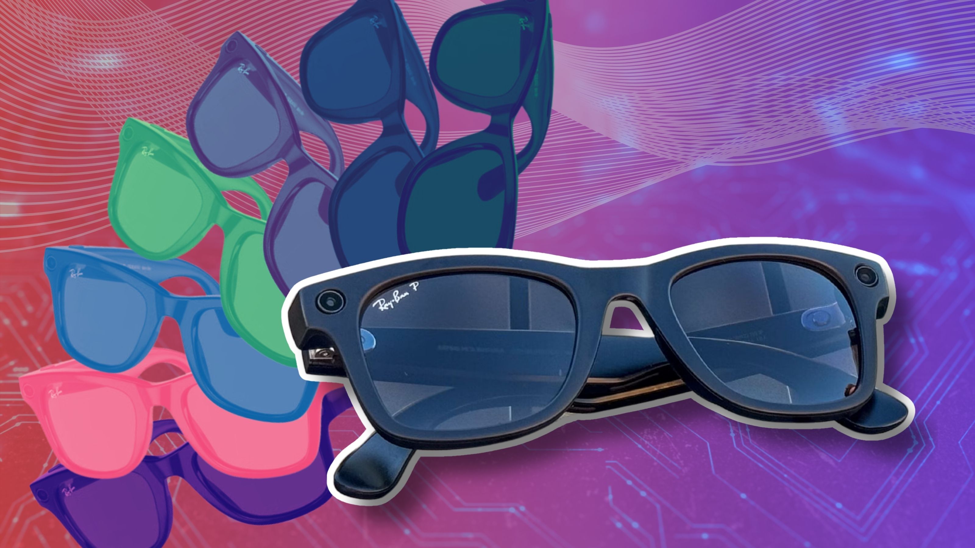 Ray-Ban Meta smart glasses showcased in a graphic.