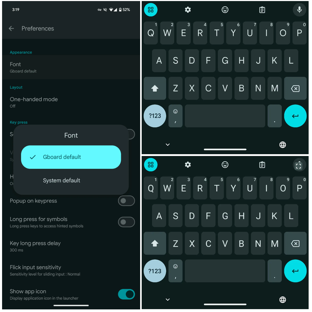 The latest Gboard beta lets you switch between Roboto and Google Sans fonts