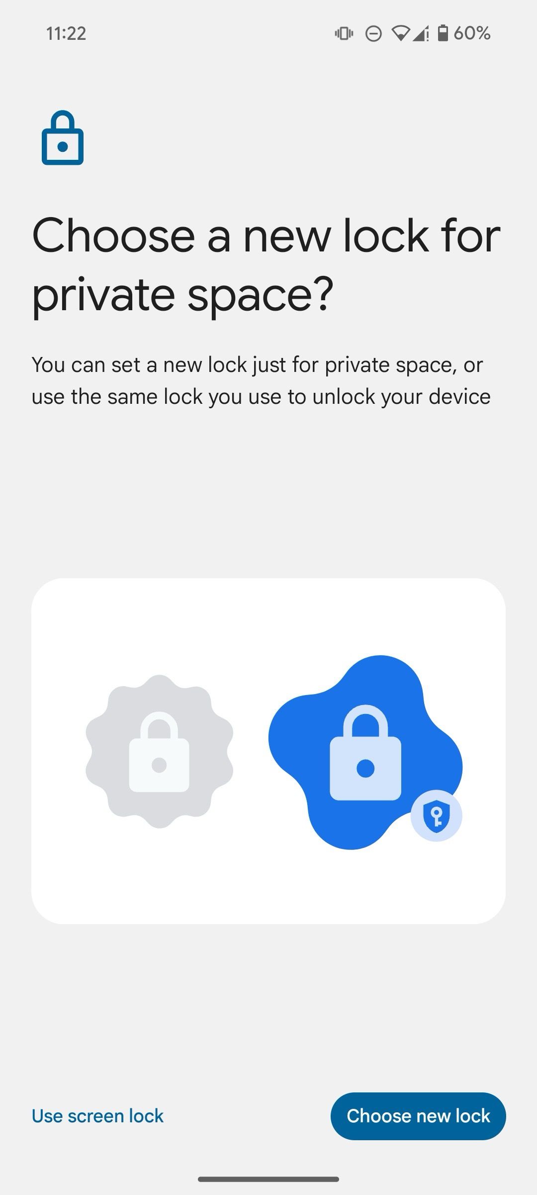 Screen lock for private lock