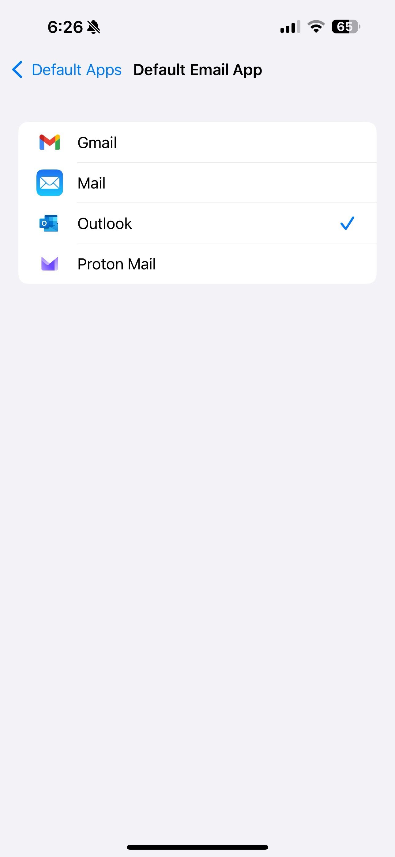 set Proton as default mail app on iPhone