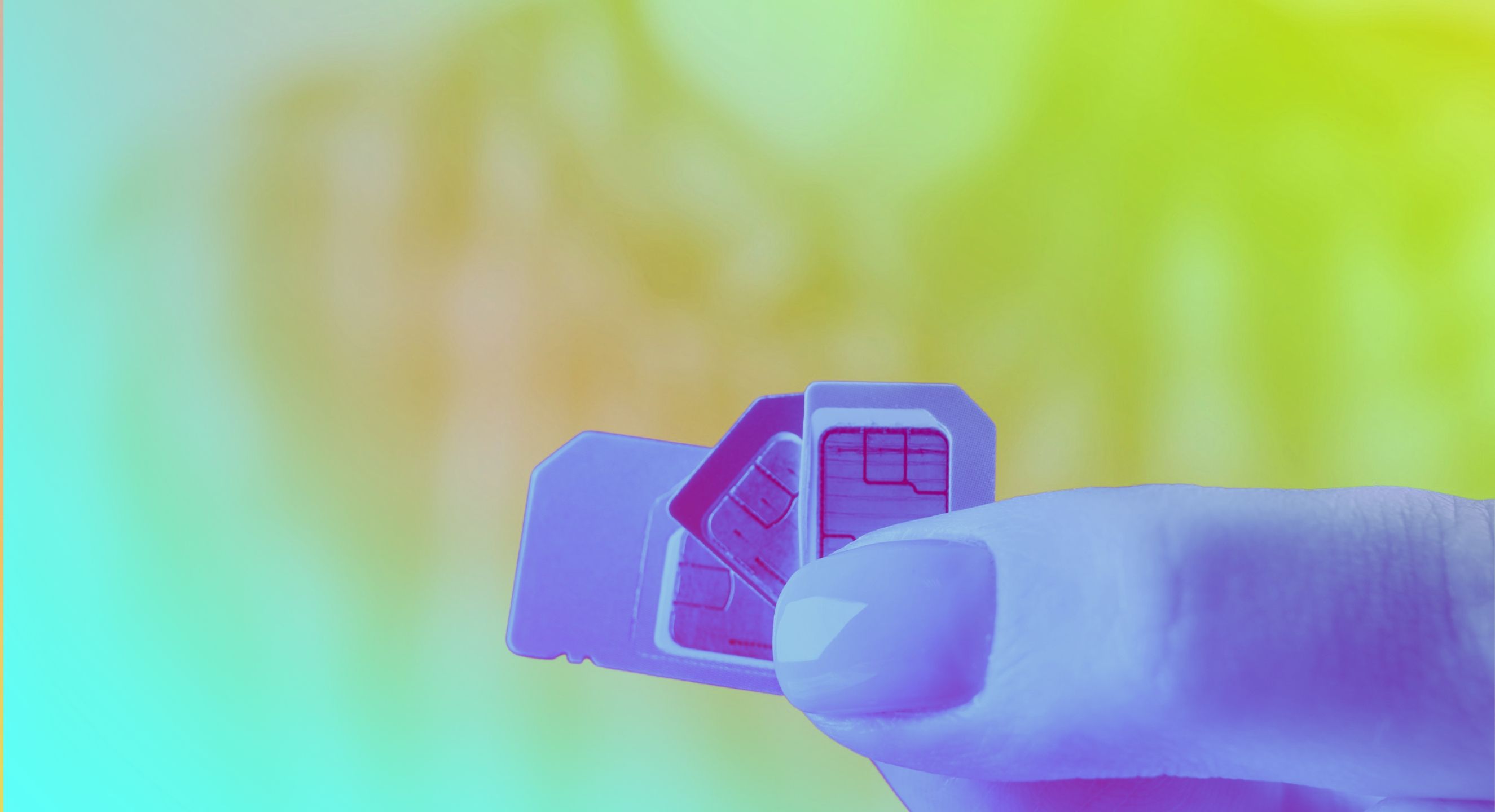 SIM cards being held