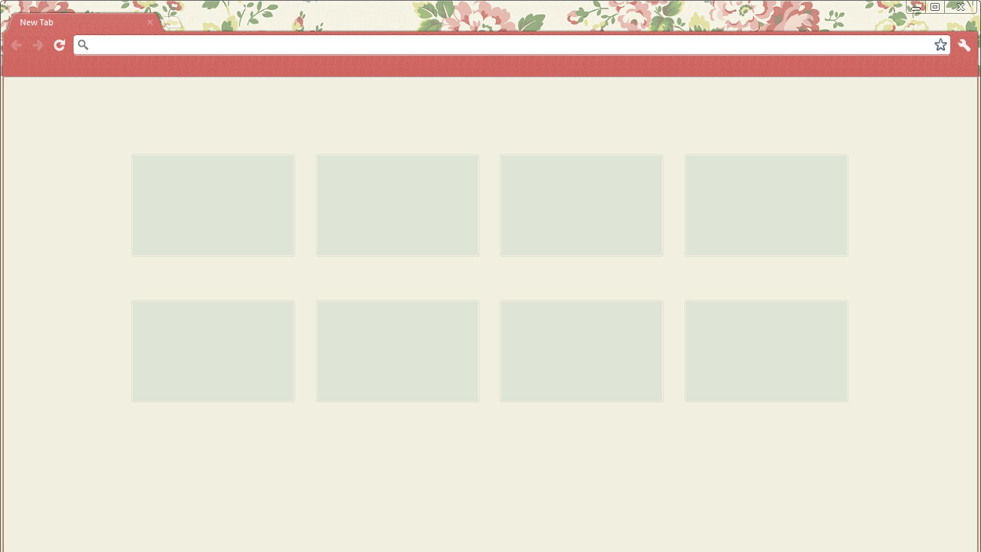 Google Chrome browser with the 'Slinky Vintage' theme applied, featuring a soft, vintage floral pattern at the top and a muted beige background.